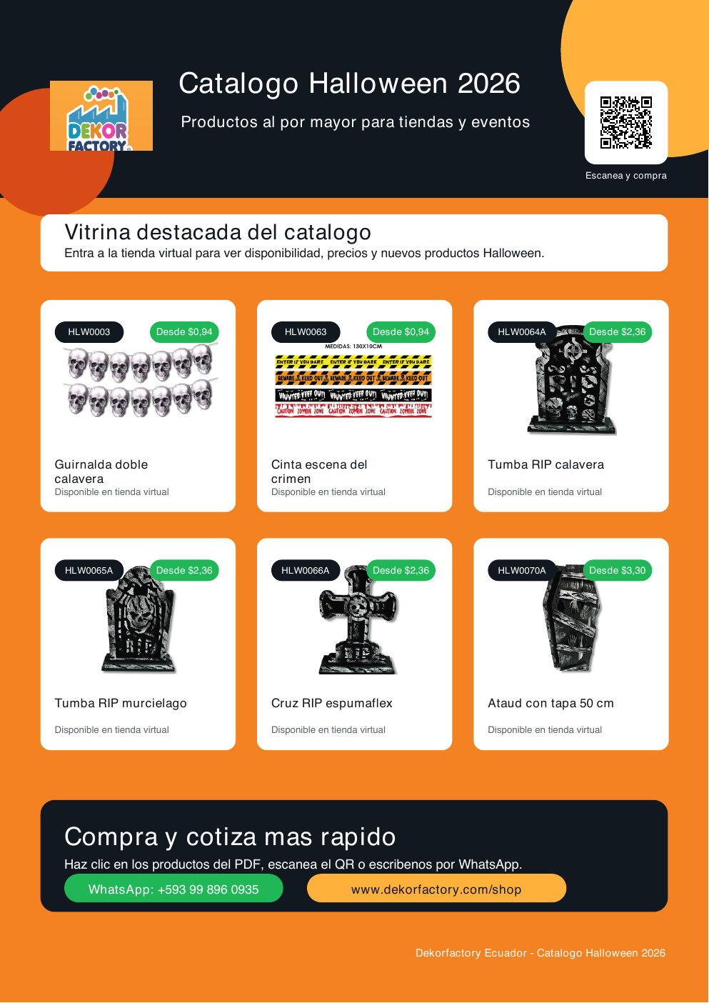 Catalogo Halloween 2026 Dekorfactory con productos destacados