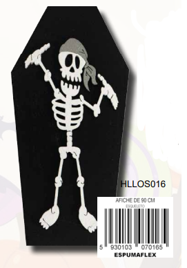 AFICHE DE 90 CM ESPUMAFLEX / ESQUELETO PIRATA