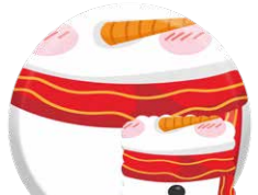 PLATO N. 7 - MUÑECO DE NIEVE X12 UNDS