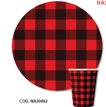 PLATO N. 7 - CUADRO GRANDE ROJO/NEGRO X12 UNDS