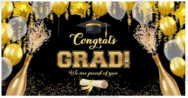 LONA DECORATIVA 50X100 CM CONGRATS GRAD WE ARE PROUD OF YOU