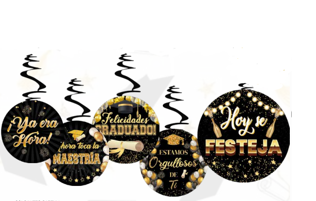 COLGANTES CARTULINA DE GRADUACION X4 UNDS / 15 CM