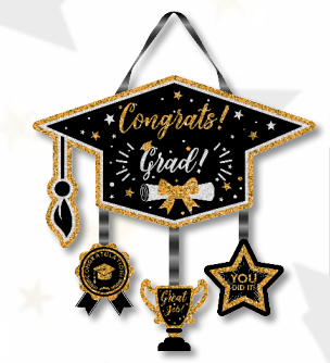 COLGANTE BIRRETE MDF 60 CM - CONGRATS GRAD