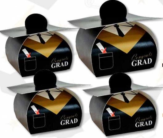 CAJAS CARTULINA PARA BOCADITO - CONGRATS GRAD X4 UNDS
