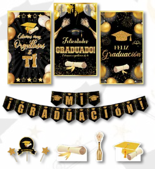 KIT DE PARED ESPAÑOL - MI GRADUACION