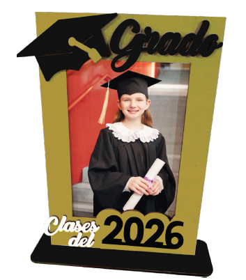 CENTRO DE MESA PORTARETRATO MDF 32X12 CM - GRADO 2026