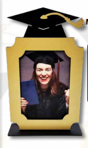 CENTRO DE MESA PORTARETRATO MDF 28X17CM - MARCO CON BIRRETE