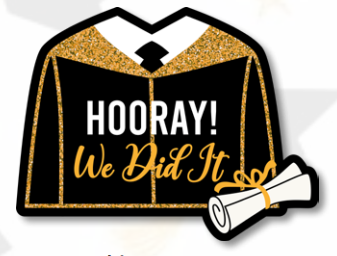 AFICHE KRAFT 60 CM - TOGA DE GRADUACION / HOORAY WE DID IT