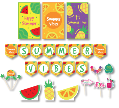 KIT DE PARED SUMMER VIBES - FONDO DE FRUTAS