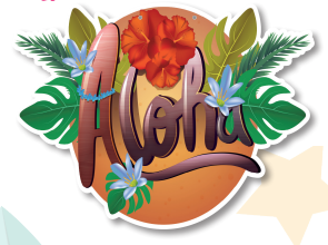 COLGANTE PVC 60 CM - ALOHA CON FLORES