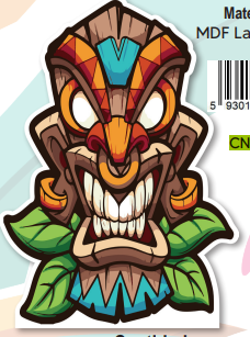 AFICHE MDF 90 CM - TIKI CON ARGOLLA EN LA NARIZ