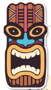 AFICHE MDF 90 CM - TIKI CON LABIOS AMARILLO