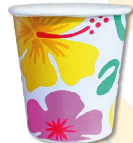 VASOS PLASTICOS FLORES CON FONDO BLANCO X 12UNDS.