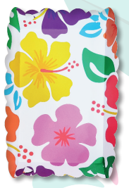 CHAROL FLORES CON FONDO BLANCO X 4UNDS.