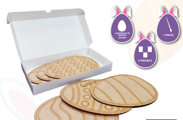 KIT MDF - HUEVOS DE PASCUA PARA COLOREAR
