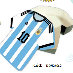 CAJA CAMISETA DE CARTULINA 23X24X6 CM - ARGENTINA