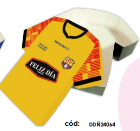 CAJA CAMISETA DE CARTULINA 23X24X6 CM - BARCELONA