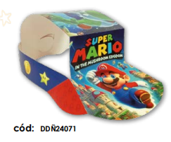 VISERAS DE CARTULINA - SUPER MARIO X12 UNDS.