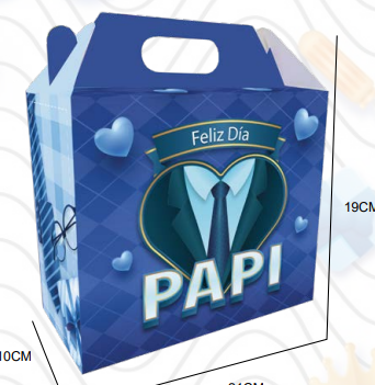 CAJA REGALO DE CARTULINA 21X19X10 CM - FELIZ DIA PAPI