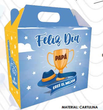 CAJA REGALO DE CARTULINA 21X19X10 CM - FELIZ DIA PAPA ERES EL MEJOR