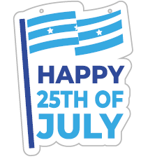 COLGANTE PVC 40 CM - HAPPY 25TH OF JULY