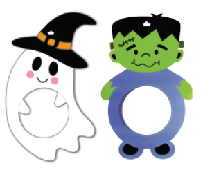 PORTA ESFERA DE CARTULINA 30X19 CM - FRANKENSTEIN / FANTASMA