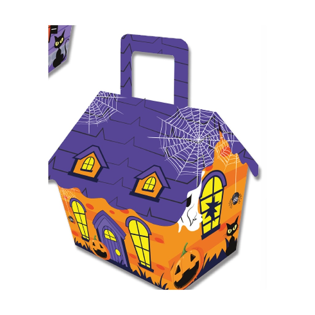 CAJA CARTULINA CASA GRANDE - FANTASMA LILA / NARANJA