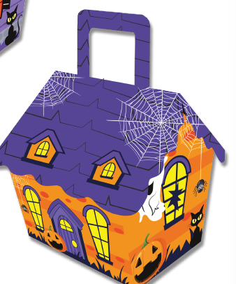 CAJA CARTULINA CASA GRANDE - FANTASMA LILA / NARANJA