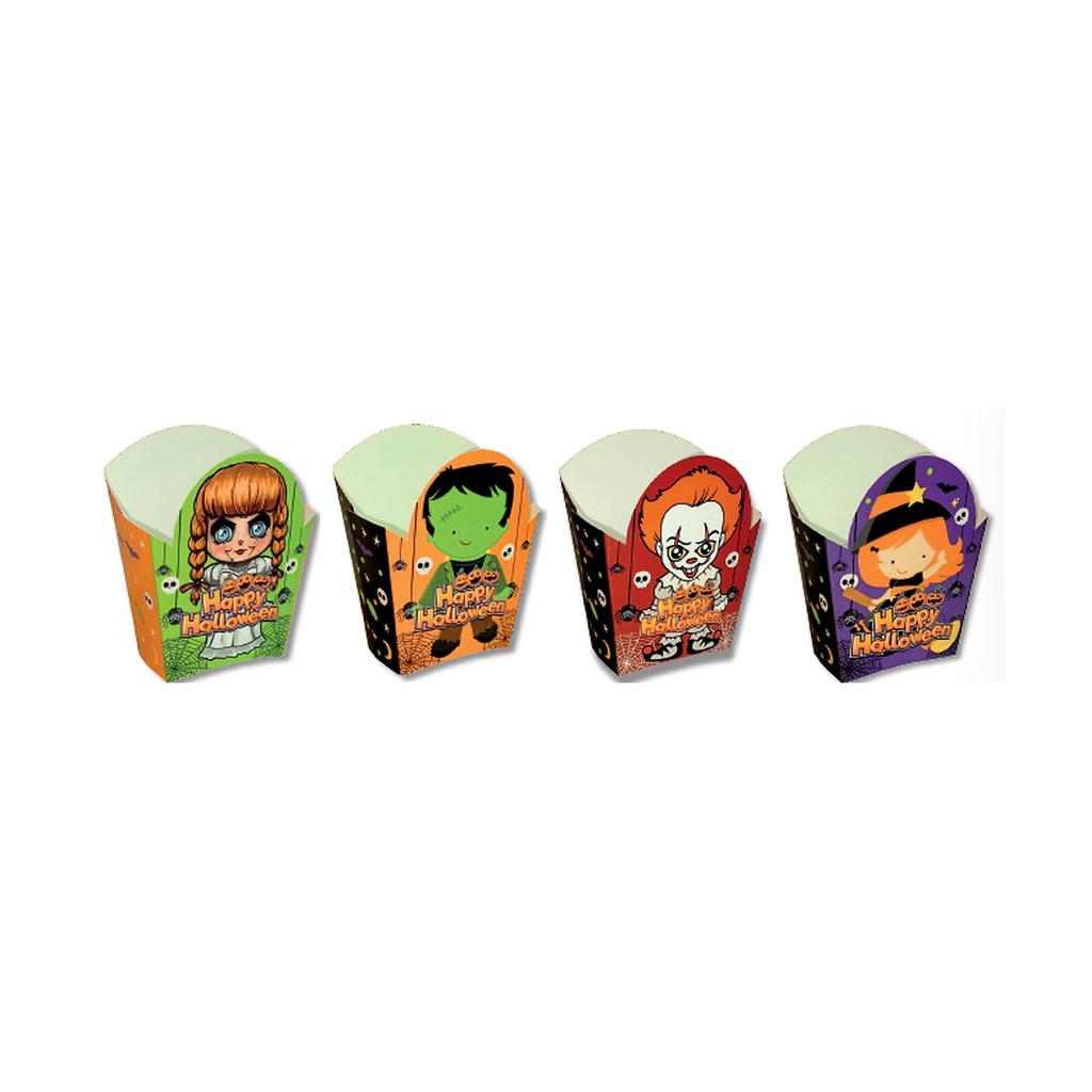 CAJA CARTULINA PARA DULCES HAPPY HALLOWEEN SURTIDO X 12UNDS.
