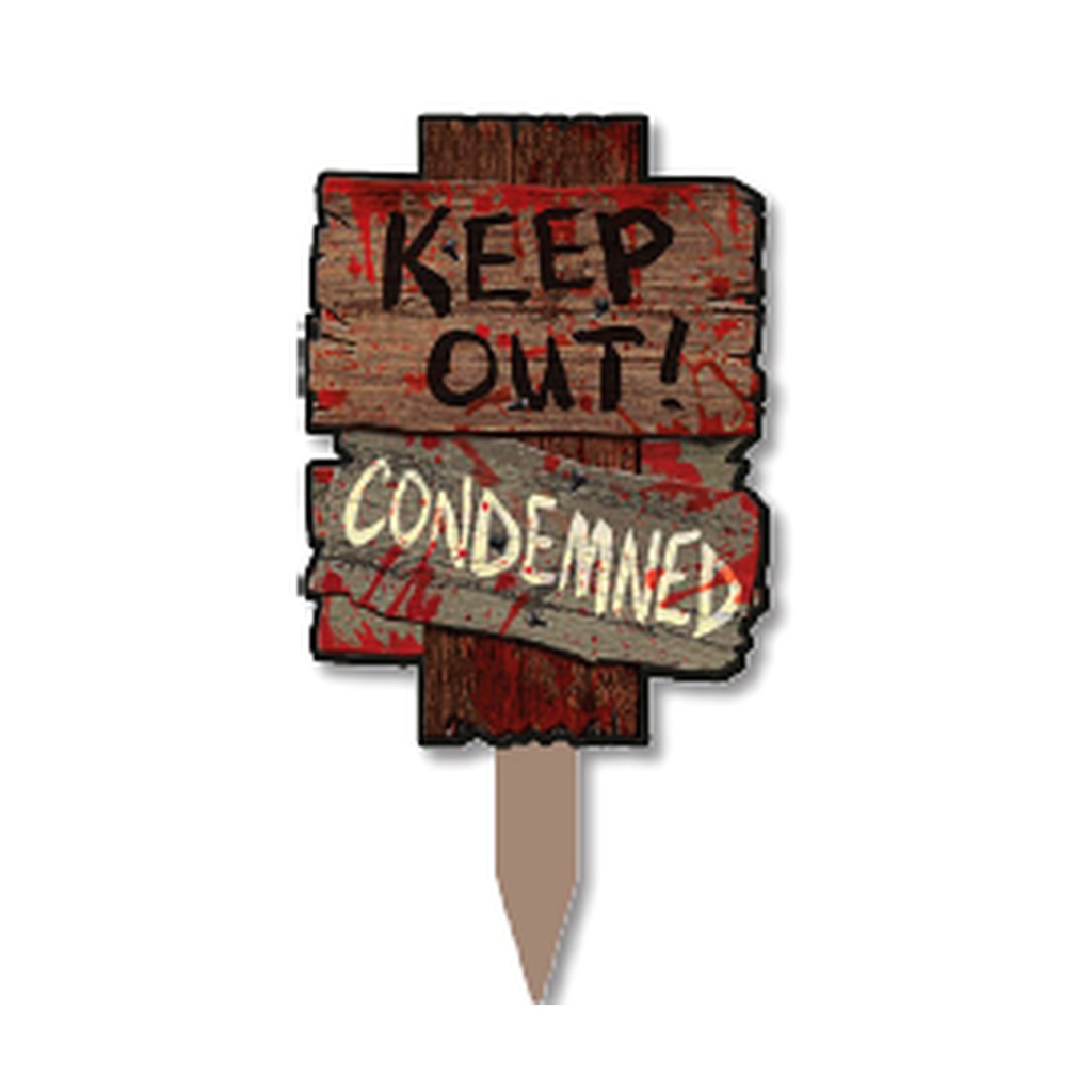 ESTACA PVC 60 CM - KEEP OUT CONDEMNED