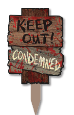 ESTACA PVC 60 CM - KEEP OUT CONDEMNED