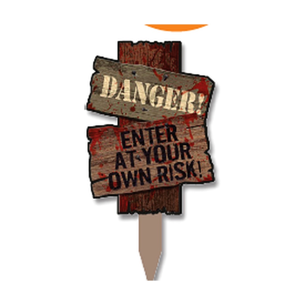 ESTACA PVC 60 CM - DANGER: ENTER AT YOUR OWN RISK