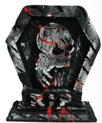 TUMBAS DE 40 CM ESPUMAFLEX - RIP CALAVERA MANO / SANGRIENTO MOD A