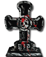 TUMBAS DE 40 CM ESPUMAFLEX - CRUZ RIP / SANGRIENTO MOD A