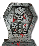 TUMBAS DE 40 CM ESPUMAFLEX - RIP CALAVERA / SANGRIENTO MOD B