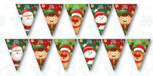 BANDERIN COUCHE CARAS DE PERSONAJES DE NAVIDAD
