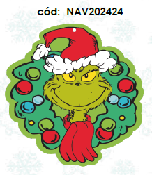 COLGANTE PVC 47 CM IMPRESO AMBAS CARAS - GRINCH EN CORONA DE ADVIENTO