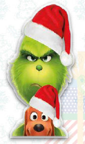 AFICHE MDF 60 CM - GRINCH CON MAX EL PERRO / CARAS