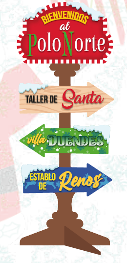 SEÑALETICA MDF 60 CM - BIENVENIDOS AL POLO NORTE