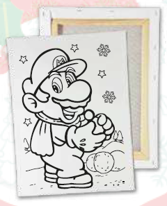 LIENZO 20X30 CM - MARIO BROS CON BOLA DE NIEVES