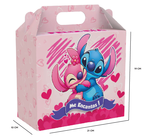 CAJA CARTULINA JUMBO - STITCH / ROSA X1