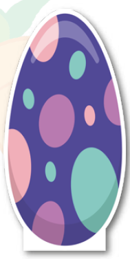 AFICHES 60 CM KRAFT - HUEVO COLOR MORADO CON CIRCULOS