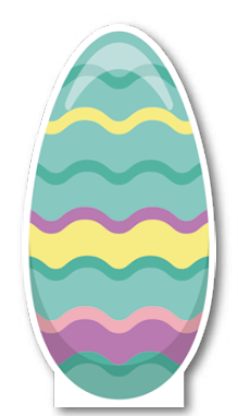 AFICHES 60 CM KRAFT - HUEVO COLOR MENTA CON ONDAS DE COLORES