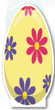 AFICHES 60 CM KRAFT - HUEVO COLOR AMARILLO CON FLORES