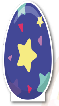 AFICHES 60 CM KRAFT - HUEVO COLOR MORADO CON ESTRELLAS