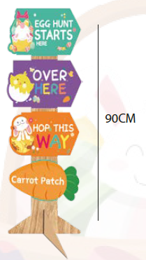 SEÑALETICA MDF 90 CM - EGG HUNT STARTS