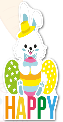 AFICHES 60 CM PVC - CONEJOS CON ZANAHORIA - HAPPY