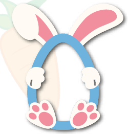 HUEVO KINDER DE PASCUA MDF 17X5CM - CONEJO- OREJAS/ CELESTE