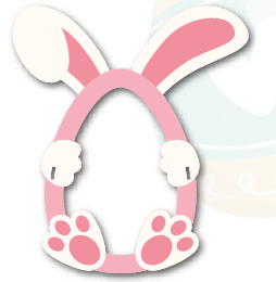 HUEVO KINDER DE PASCUA MDF 17X5CM - CONEJO- OREJAS/ ROSADO