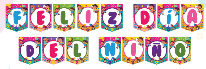 GUIRNALDA JUMBO - FELIZ DIA DEL NIÑO - MULTICOLOR